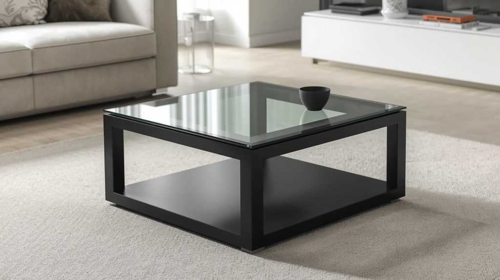 Meja Kopi Kayu Biasa Cepat Rusak? Coba Rangka Kayu Hitam dengan Kaca Tempered!