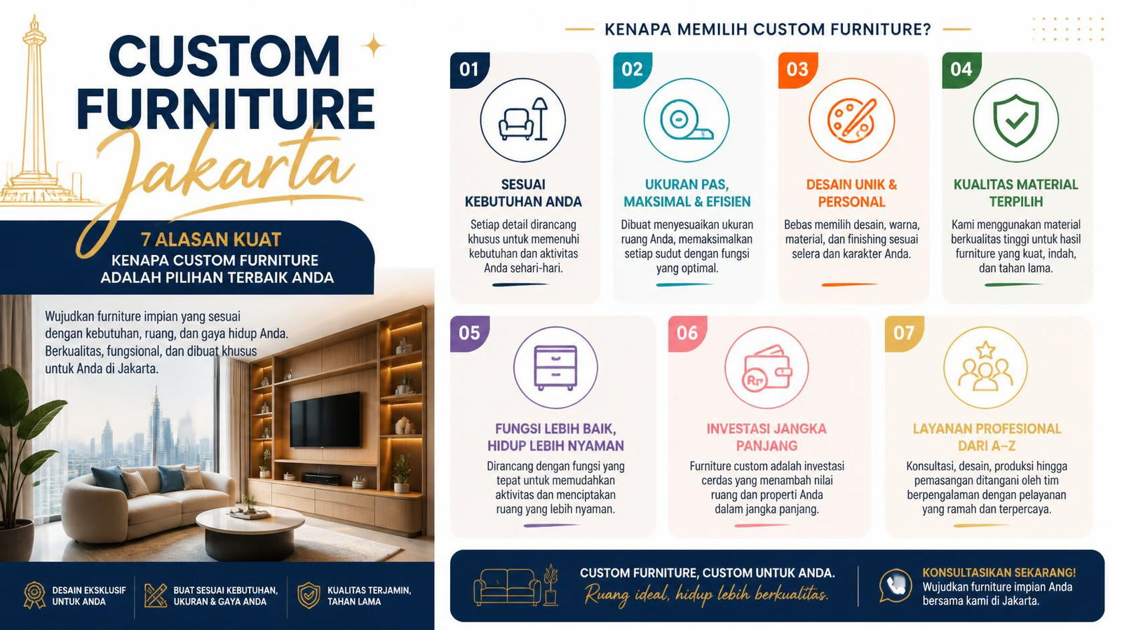7 Alasan Memilih Jasa Pembuatan Custom Furniture untuk Rumah Impian
